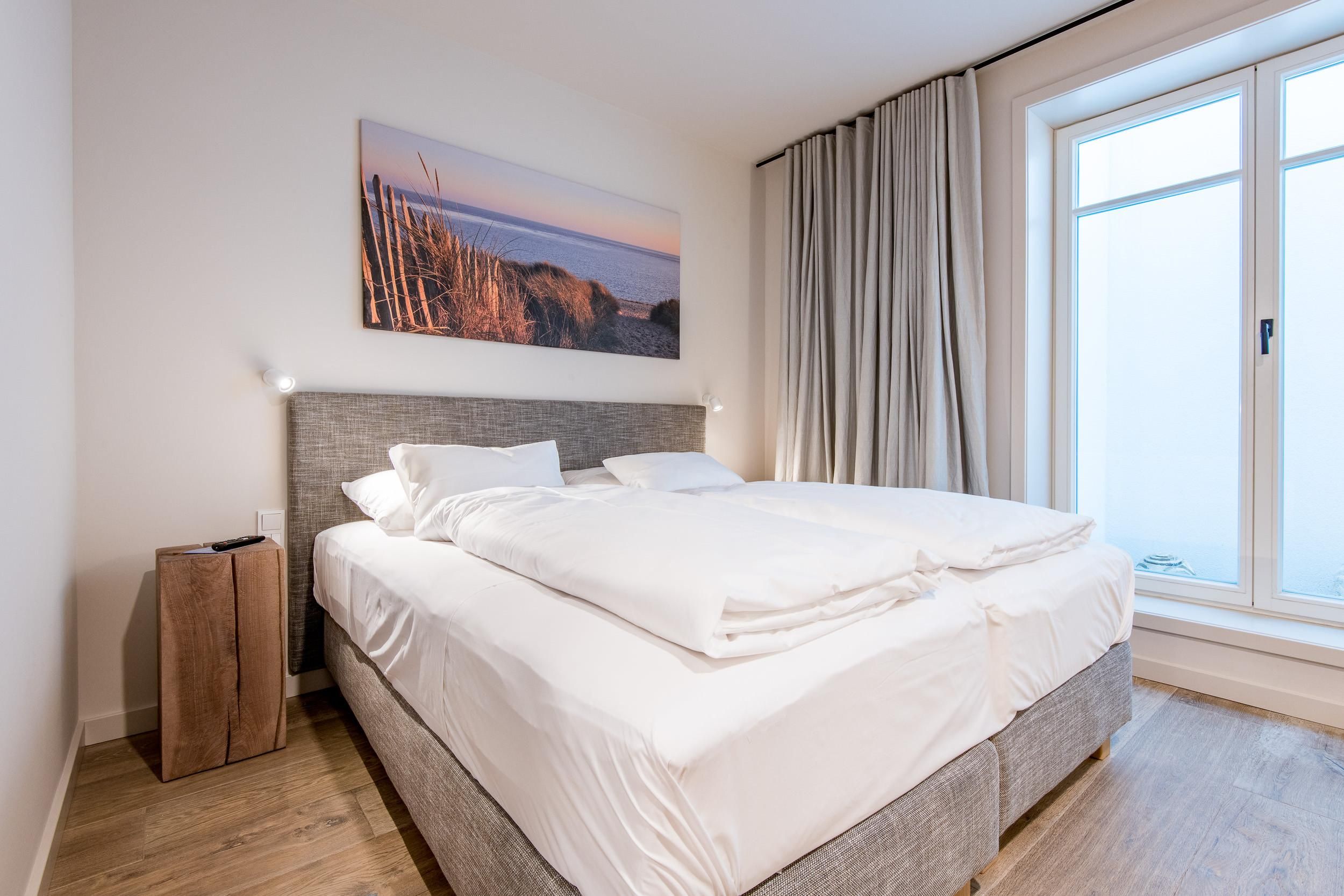 Doppelbett in Ferienwohnung auf Sylt