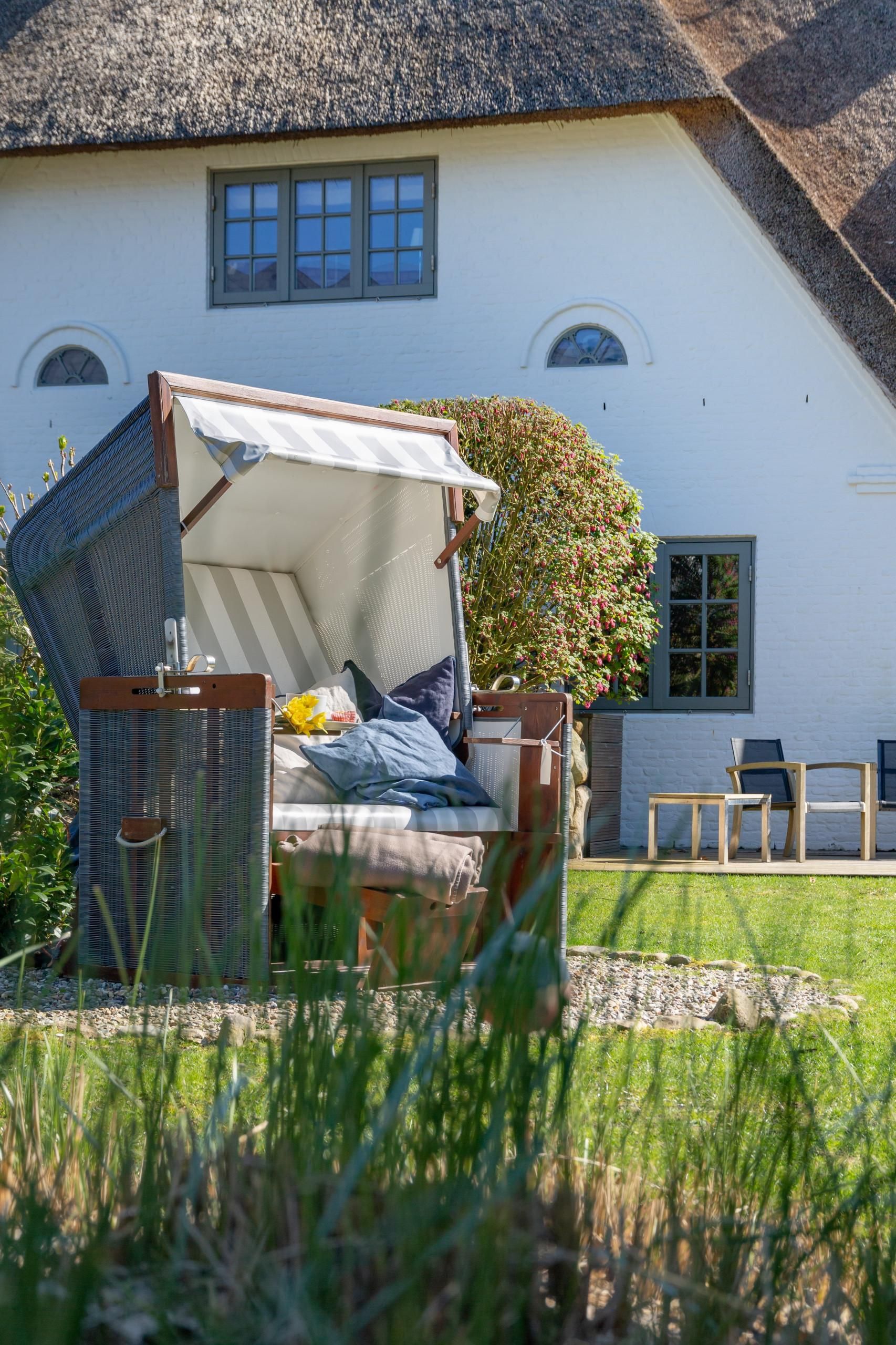 Strandkorb in Ferienhaus auf Sylt