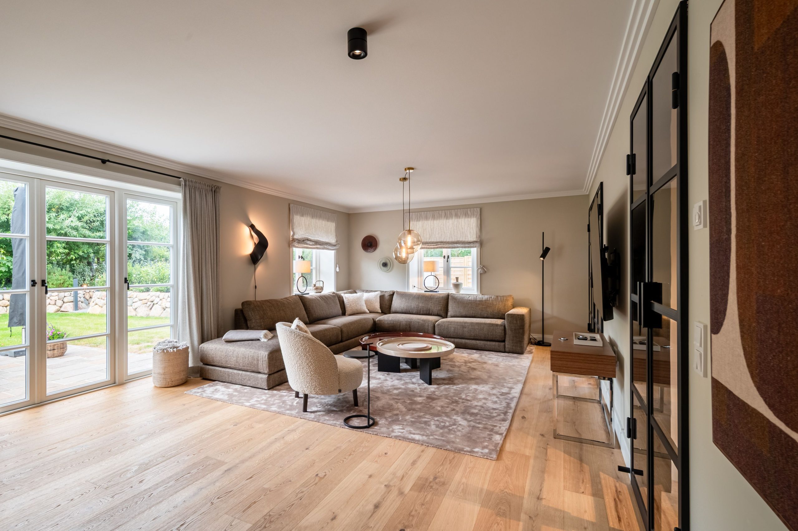 Wohnzimmer in Ferienhaus auf Sylt
