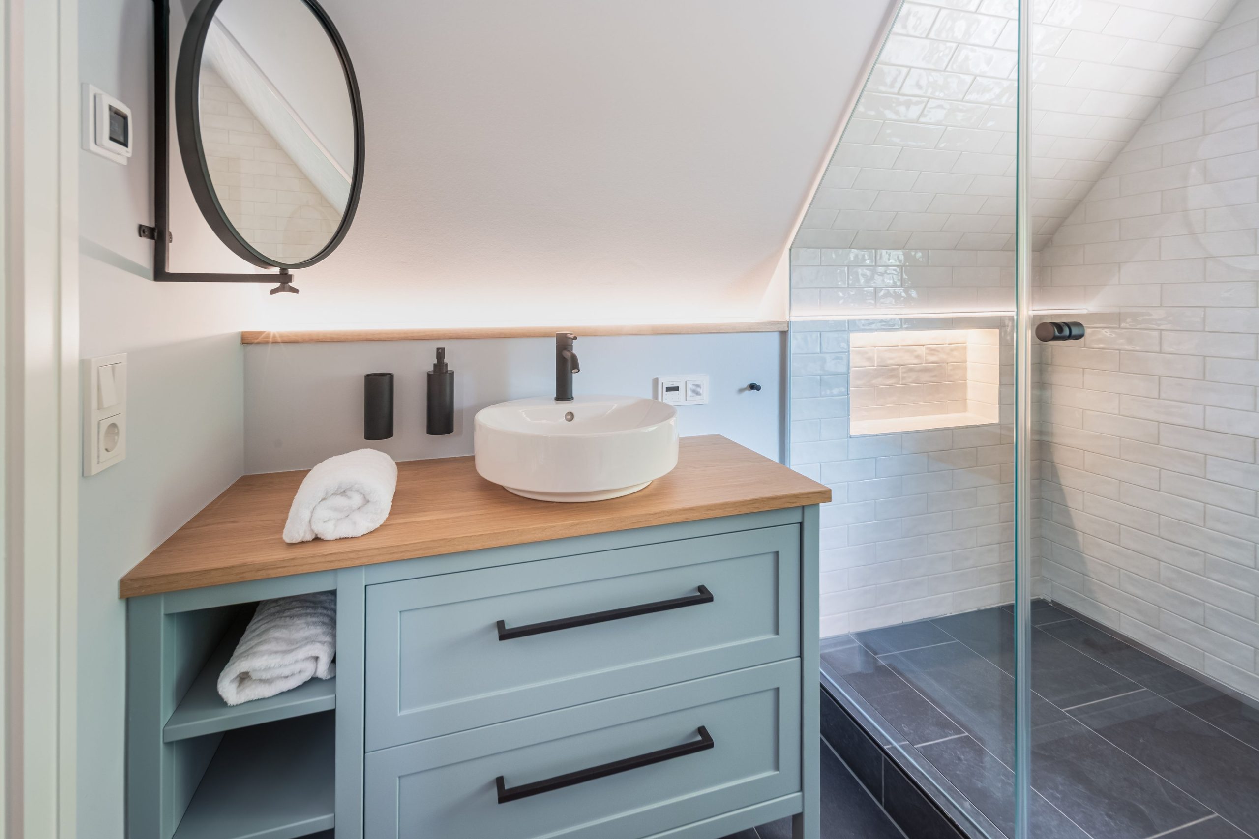 Badezimmer in Ferienhaus auf Sylt