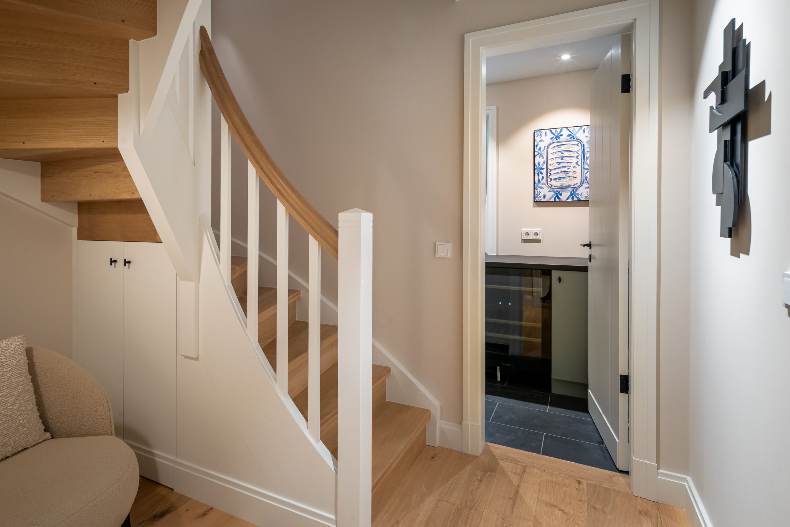Flur und Treppe in Ferienhaus auf Sylt