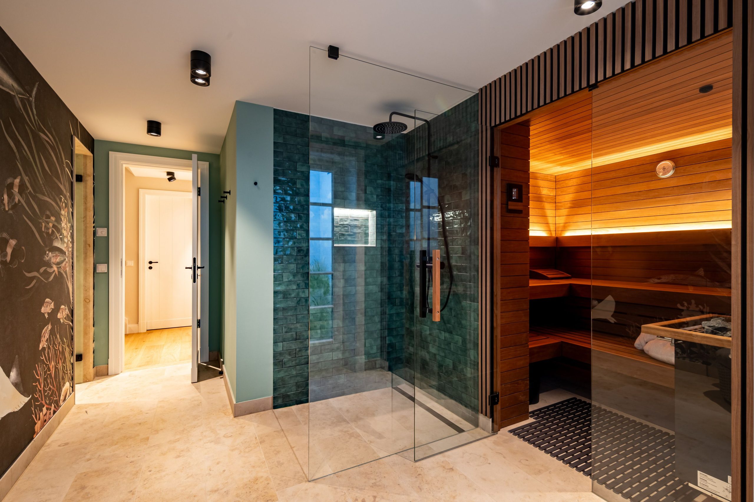 Sauna in Ferienhaus auf Sylt
