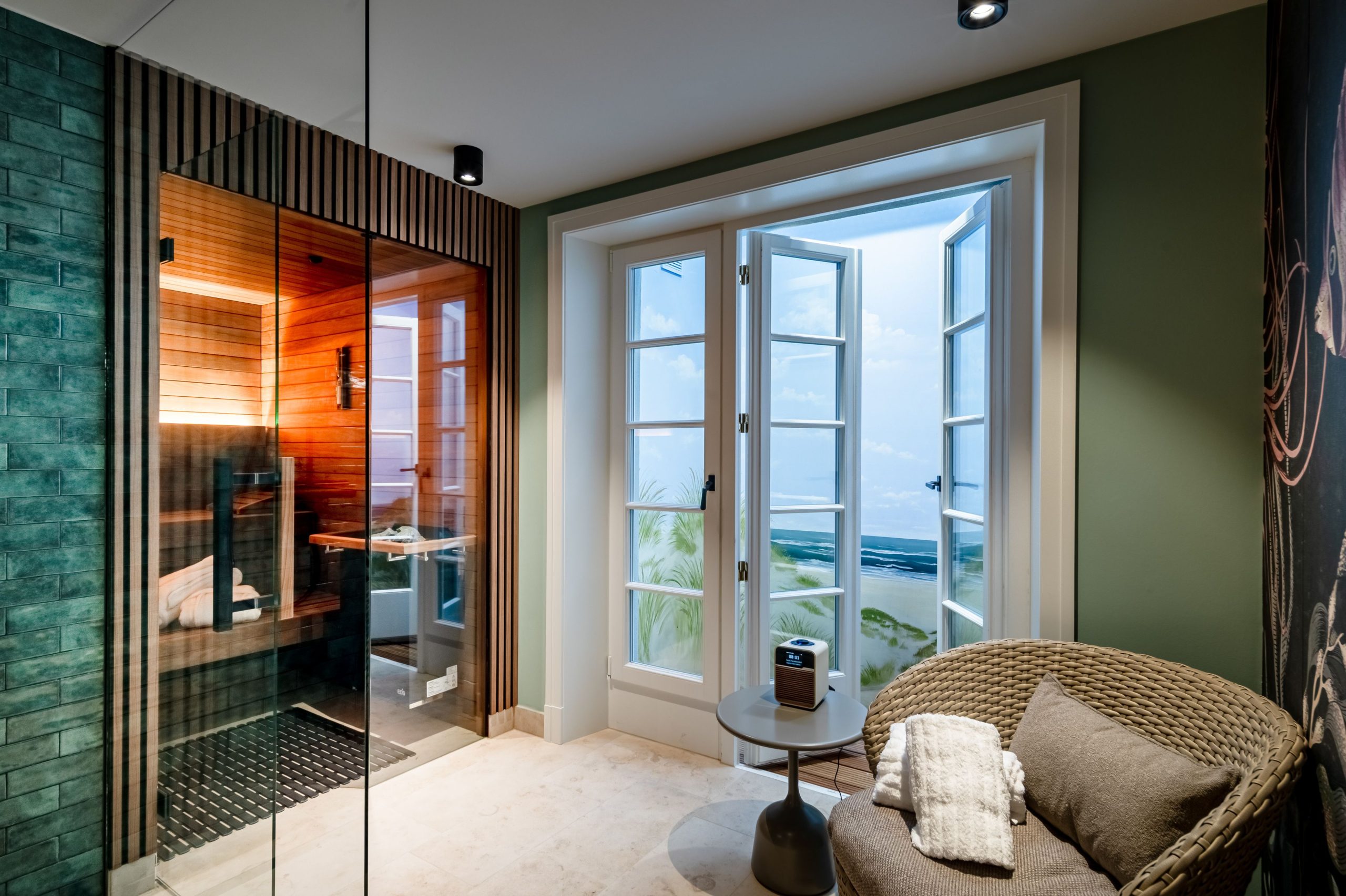 Sauna in Ferienhaus auf Sylt